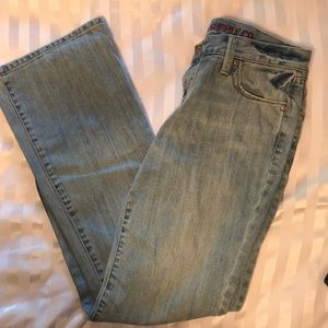 Light denim boot cut jeans